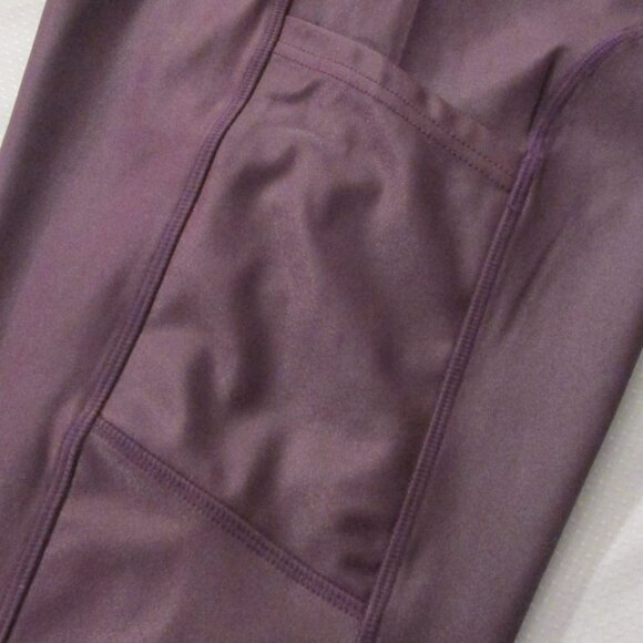 DARK PURPLE HIGH RISE HIGH SHINE LEGGINGS – SIZE M - Picture 6 of 9